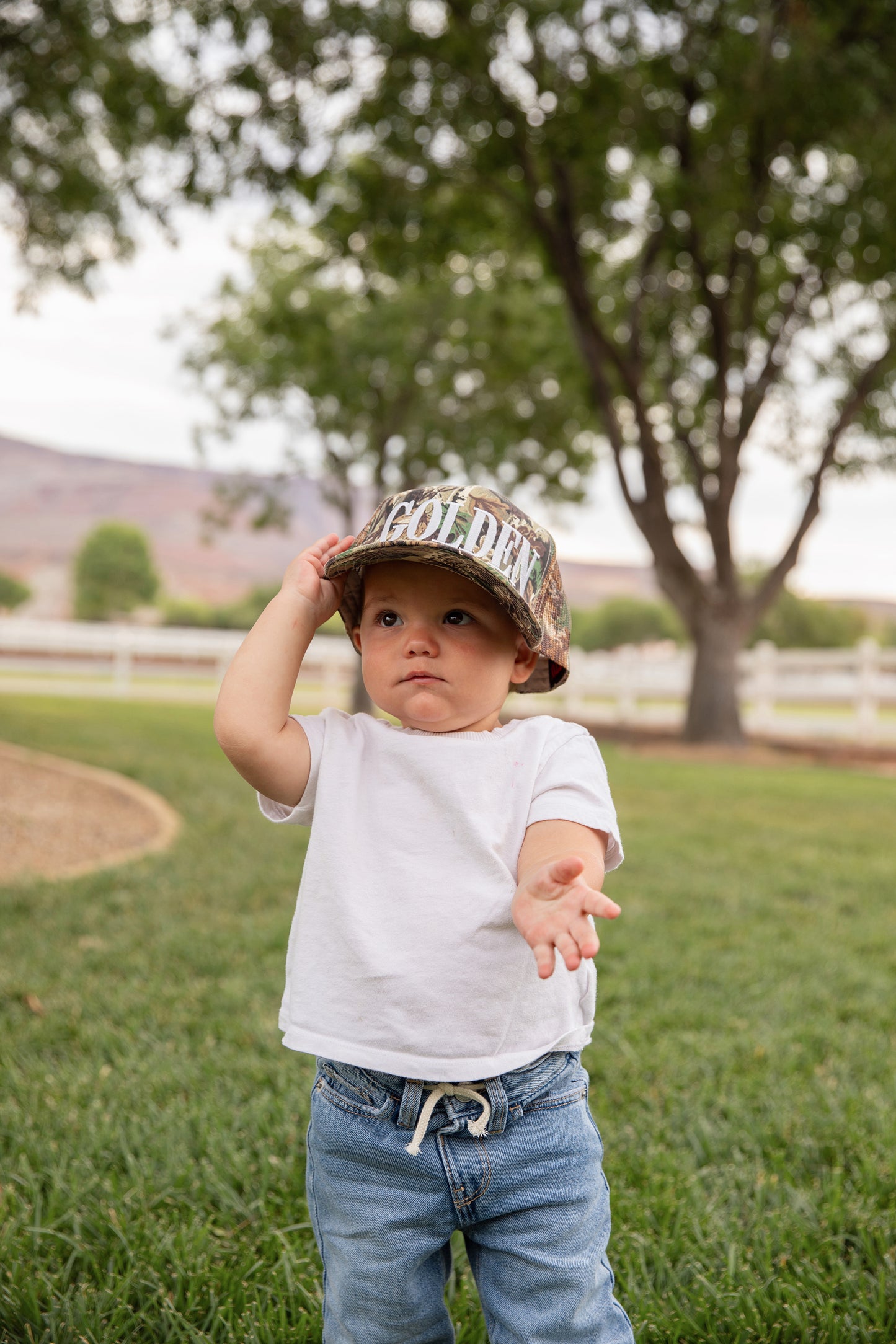 Camo Mesh Golden Trucker Hat